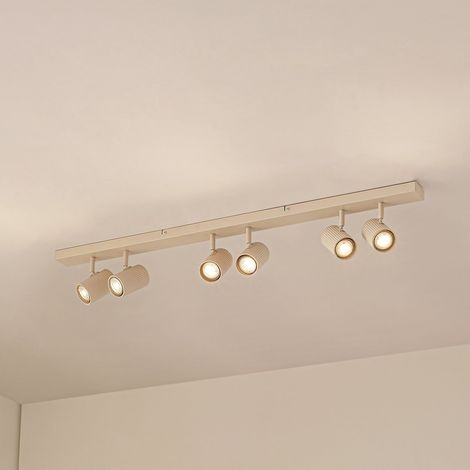 GEBRAUCHT] B-Ware Lindby Deckenspots Spotleuchte Kardis beige 6-flammig Metall LED GU10 100 cm