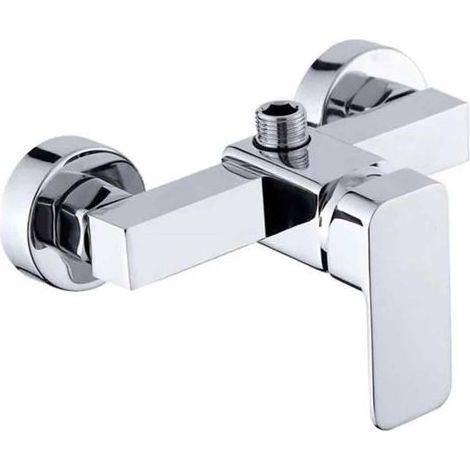 Wandmontierte Duscharmatur – Thermostatmischer für Warm- und Kaltwasser – 150-mm-Zuläufe – 1/2-Zoll-Anschluss – verchromtes Messing (1/5)