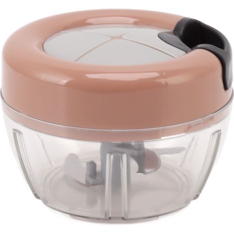 Hachoir manuel ail oignon légumes fruits noix 3 lames coupe légumes salade rose gris (1/5)