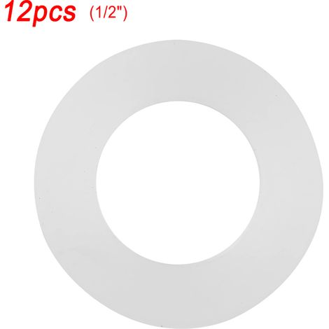 12 joints plats blancs silicone rondelle d'étanchéité pour tuyaux soufflets (1/2 pouce) (1/5)