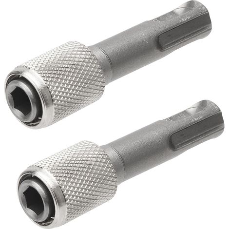 2 Pièces Adaptateur SDS, 6,35 mm Adaptateur Porte-Embout SDS-Plus Polyvalent Durable Convertisseur Adaptateurs, Adaptateurs SDS Plus pour Porte-Vis Tige Hexagonale au Support Universel (1/5)