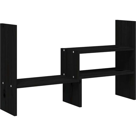 vidaXL Soporte para monitor madera maciza pino negro (39-72)x17x43 cm (1/2)