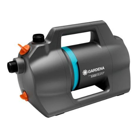 Pompe de surface GARDENA 5000 Silent – Débit 5.100 l/h – Hauteur de refoulement 37 m – Pour eaux claires et jardins