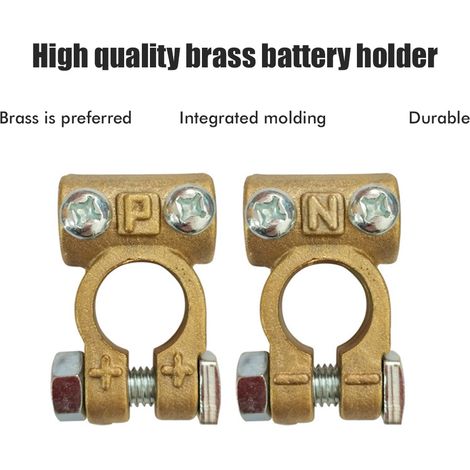 Bornes de batterie de voiture, pinces, connecteurs de câbles de batterie, clips de batterie en laiton durables et pratiques (1/4)