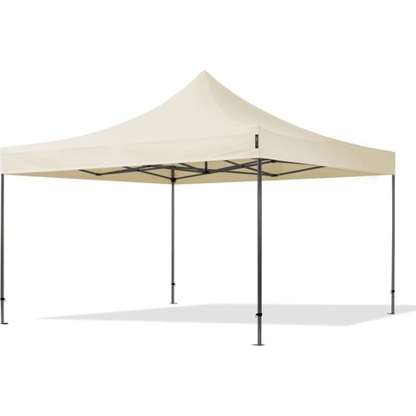 4x4 m Faltpavillon, PREMIUM Stahl 40mm, creme