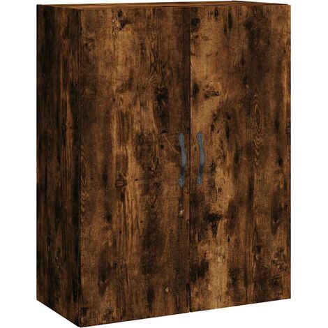 Armoire murale chêne fumé 69,5x34x90 cm bois d'ingénierie