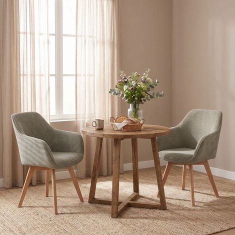 Chaises salle à manger - WAFTING - scandinave-moderne - pivotantes 360° - velours côtelé - lot de 2 (1/5)