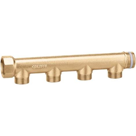 Einfacher und modularer 1" Verteiler, 4 Abzweigungen. Für Heizungs- und Klimaanlagen Caleffi 350640 1" - 4