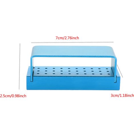 Boîtier Autoclavable en Aluminium pour Fraises Dentaires, Porte-Instruments Stérilisable Bleu (1/5)