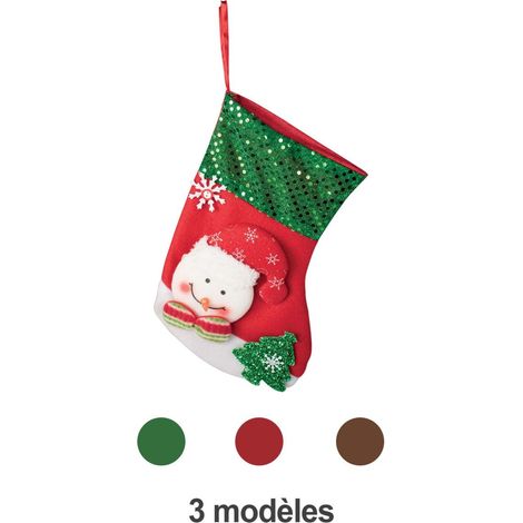 Chaussette de Noël Bonhomme de Neige Taille : 25 cm (1/4)