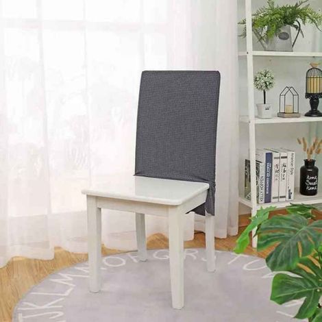 Housses de siège élastiques en spandex pour chaises de salle à manger,dossier super doux,housse de chaise commandée- Dark gray-1pcs