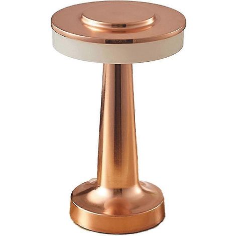 Lampe de table tactile LED rechargeable, lampe de table à manger, lampe de bar, petite lampe de nuit d'extérieur, lampe de table décorative, bronze (1/5)