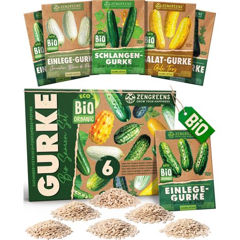 Bio Gurkensamen Set 6 Sorten samenfestes Saatgut ZenGreens (1/5)