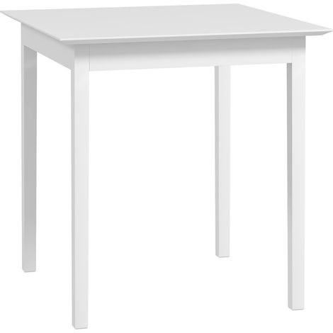 Esstisch Küchentisch quadratisch für 2 Personen aus Holz, 75 x 75 x 76 cm, ideal für Küche und Esszimmer, weiß
