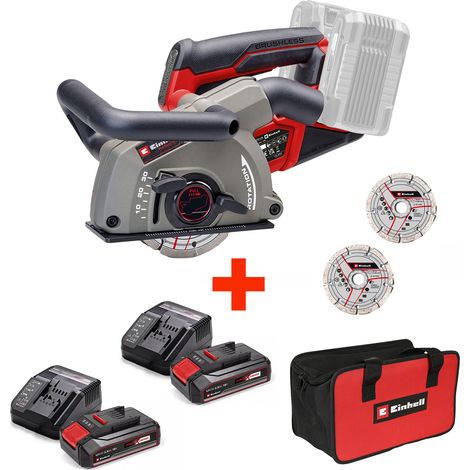 Einhell Akku-Mauernutfräse TP-MA 36/30 Li BL + 2x 2.5Ah Akku Starterkit und Aufbewahrungstasche (1/5)