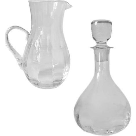 Bottiglia e brocca per acqua liquore whisky grappa in cristallo tavola casa ottima idea regalo set da 2 (1/5)