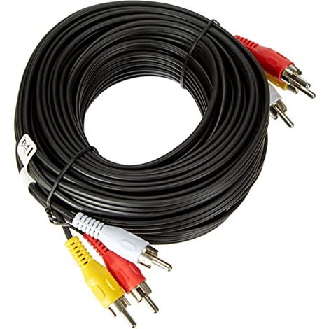 Cavo di collegamento audio video composito, 3x RCA, 3 spina RCA  3 spina RCA. Lunghezza del Cavo 10 m (1/3)