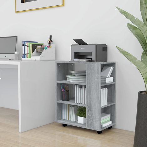 vidaXL Armadietto con Ruote Grigio Sonoma 60x35x75cm Legno