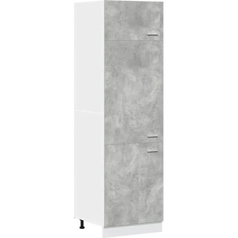 Armadio frigorifero con ampio spazio di archiviazione 60 x 57 x 207 cm in legno ingegnerizzato grigio cemento 020050766