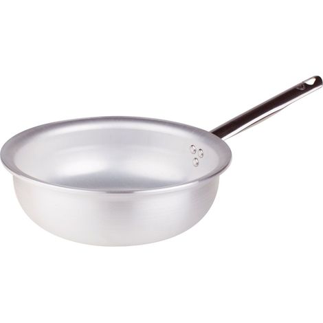 Pentole Agnelli ALMR1111BM24 Linea Alluminio Professionale 5 mm, Pentola Radiante a Mantecare Salta Pasta e Riso, 24 cm