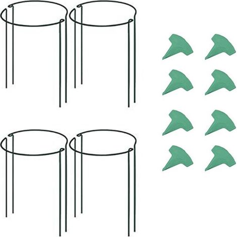 Lot de 8 supports de jardin demi-ronds en métal vert, anneaux de support, bordures de jardin, 21 x 35 cm (1/5)