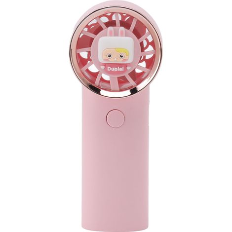 Mini ventilateur portable rechargeable par USB, style turbine, idéal pour le shopping, l'école, le sport, les activités de plein air et les études (rose). (1/5)