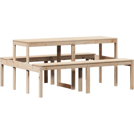 Maison Exclusive - Picknicktisch 160x134x75 cm Massivholz Kiefer