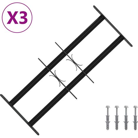 vidaXL Security Grille for Windows with 2 Crossbars 3 pcs 43-74 cm