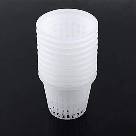 Set di 10 retine per vasi – bianche – per la coltivazione di piante – in plastica