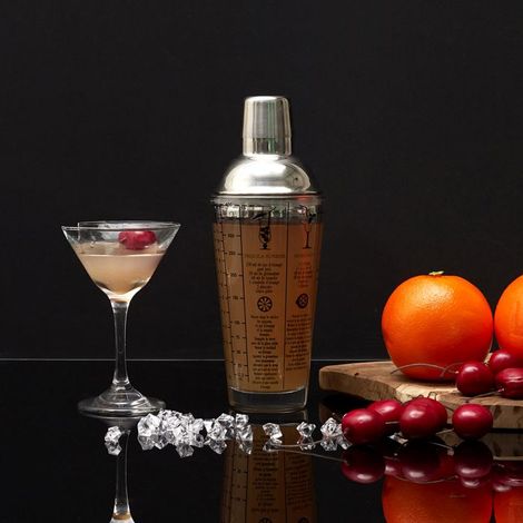 Shaker - Concepto de Cocina - 450 Ml - Vidrio - Plata y Transparente - Con Recetas
