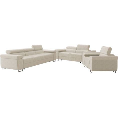 Mobilier1 – Canapé convertible 3 places en velours – Pieds en métal – Ressorts Zig Zag – Fabriqué en Union Européenne – Dimensions 70 x 263 x 102 cm (1/5)
