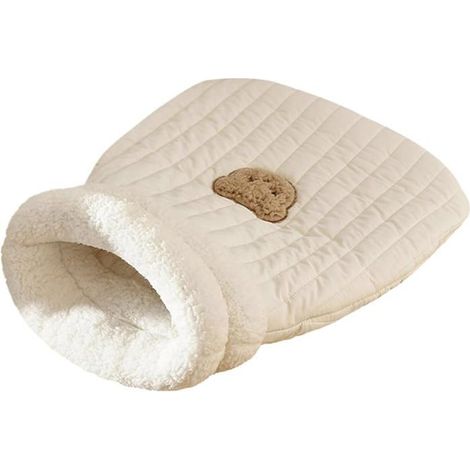 Gemütliche Kuschelzone für Haustiere – Weiches und bequemes Katzenbett mit leicht zugänglichem Schlafsack-Design und schönem S-förmi