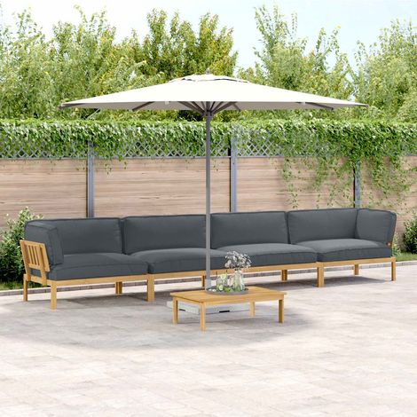 Ensemble de Canapés Uni 5 pcs Anthracite Bois d'Acacia Massif (1/5)