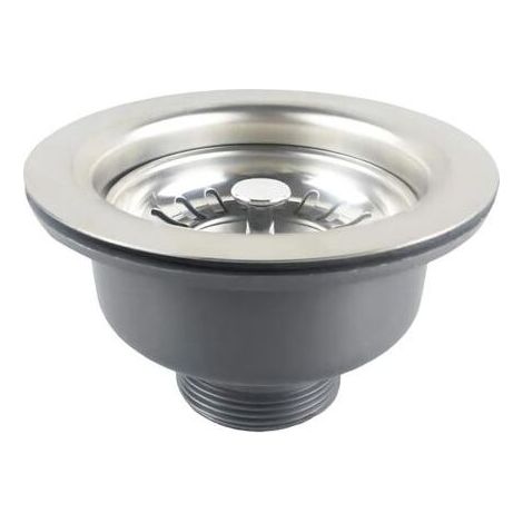 Bonde D\'évier sans Trop Plein Panier Inox ø 110 mm 1½", Acier Inoxydable + ABS, Bonde + Panier (1/5)