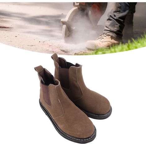 Bottes de sécurité kaki pour homme, taille 42, avec semelle en pneu, anti-impact, anti-perforation, résistantes à l'usure, résistantes aux hautes températures, à embout en acier, chaussures de protect (1/5)