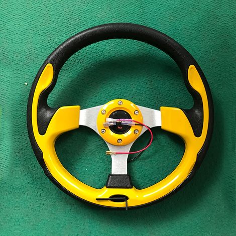 Car modification steering wheel, racing steering wheel, PU competition steering wheel, 13-inch 320mm - Gold (1/3)