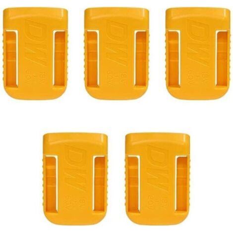5 Pièces Support de Batterie d'Outils, Tool Support de Batterie pour Dewalt 18V, Couvercle de la Batterie Clip de Ceinture(jaune) (1/5)