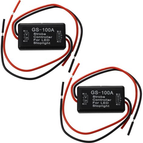 2 moduli di controllo stroboscopico lampeggianti per luci di stop a LED posteriori e freno 12-16V (1/2)