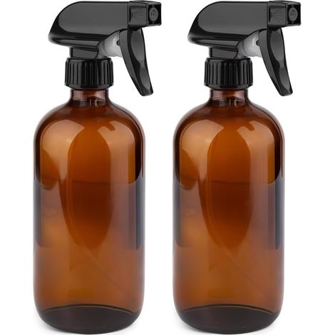 Vaporisateurs anti-fuites - Buse réglable - Brume fine et flux d'air, parfaits pour la coiffure, les sprays à base de plantes et plus encore - 2 flacons, marron, 300 ml (1/5)