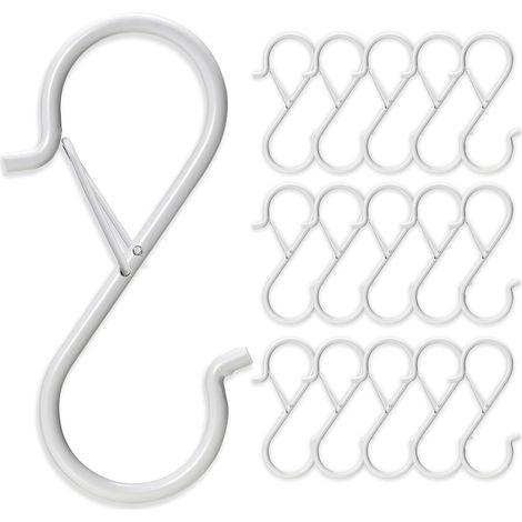 18 crochets en S, 3,5 pouces, en acier inoxydable, pour suspendre des serviettes de chambre à coucher - Blanc (1/5)