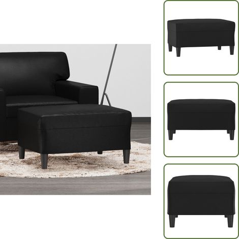 The Living Store Repose-pied Noir 70x55x41 cm Similicuir - Tabouret - Repose-pied - Pouf - Meuble Salon - Simili Cuir (1/5)
