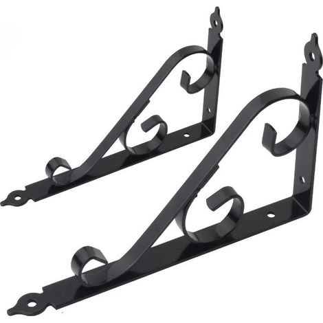 Supports et équerres d'étagère, support d'étagère mural en métal, équerre triangulaire à 90 degrés, support d'étagère multifonctionnel avec vis pour le jardinage et la cuisine, 250 mm 164 mm, 1 paire (1/5)