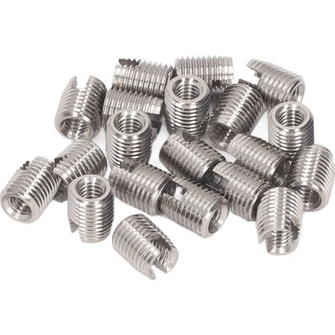 Lot de 20 inserts filetés auto-taraudeurs en acier inoxydable 302, femelle/mâle fendue, visserie métallique M3x0,5 M5x0,5 L6 (1/5)
