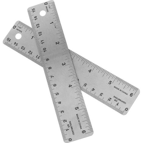 Lot de 2 règles professionnelles avec support en liège, style aléatoire, pour ingénieurs et bureau.-15.00X3.50X0.50CM