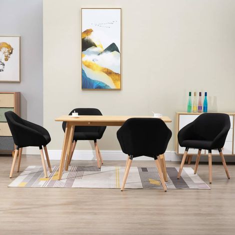 Esszimmerstühle 4 Stk. Schwarz Stoff vidaXL (1/5)