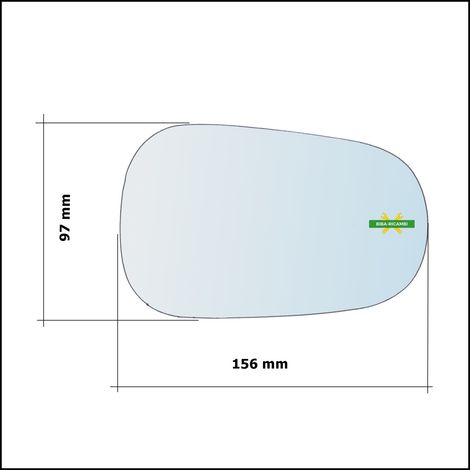 Vetro specchio retrovisore asferico lato dx-passeggero per renault scenic i (ja0