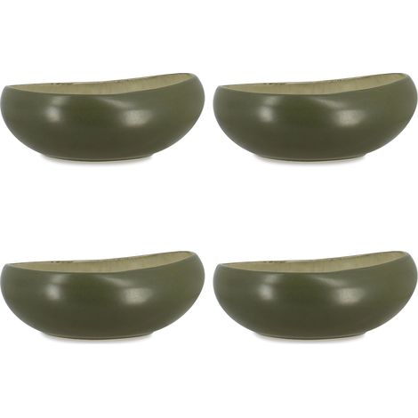 Lot de 4 assiettes coupes 20,5cm en grès, OLI (1/3)