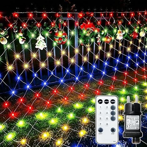 Guirlande Lumineuse 3 × 2 m, 200 LED Filet Lumineux Extérieur Multicolore (1/5)