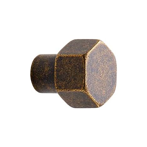 Hexa - Pomo 27,2mm 39 Latón Antiguo  - HEXA - Pomo hexagonal estilo industrial (1/5)