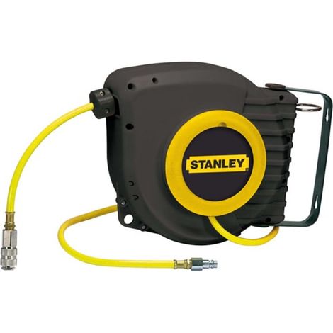Stanley – Tuyau d'air de compresseur 9 m – Enrouleur pneumatique – Pression max 8 bars – Raccord d’entrée d’air 1/4" – Pour chantiers humides